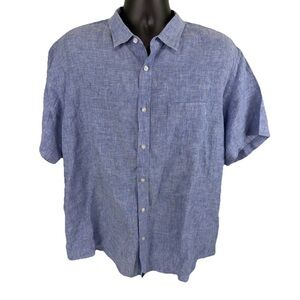 UNTUCKit Light Blue Casual Button Down Shirt 100% Linen